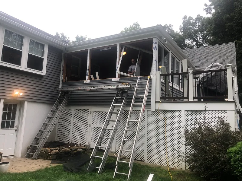 Porch replacement window installation Wilton,CT 